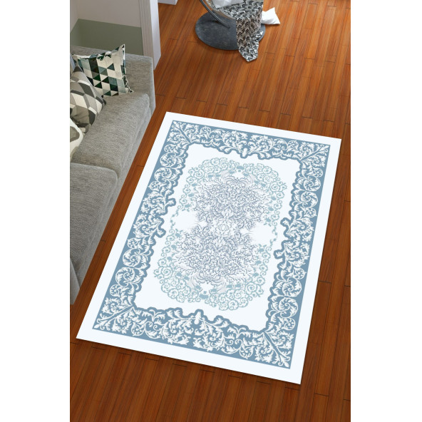 Modern Desenli Lastikli Halı Örtüsü - 2