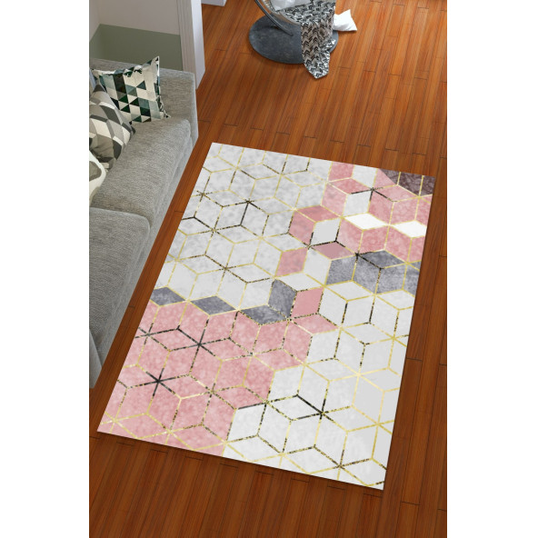 Modern Desenli Lastikli Halı Örtüsü - 2