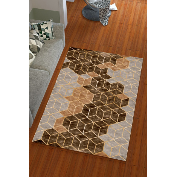 Kadife Modern Halı Örtüsü - 2