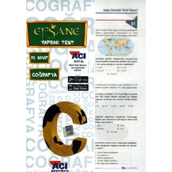 Efsane 10.Sınıf Coğrafya Yaprak Test - 1