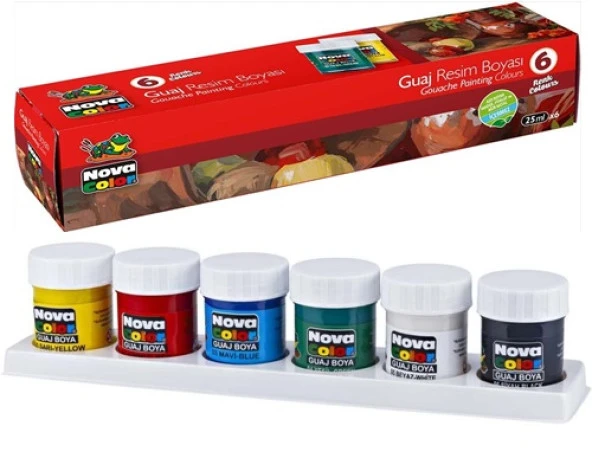 Nova Color Guaj Boya Şişe 6Lı