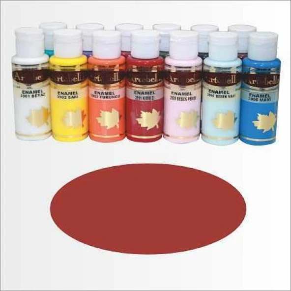 Artebella Enamel Cam Ve Seramik Boyası Bordo 70cc ürün görseli 1