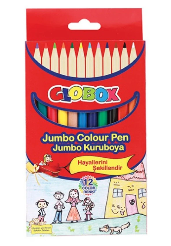 Globox Jumbo Kuru Boya 12 Li