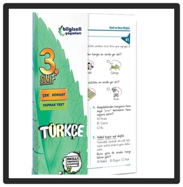 Açı 3.Sınıf Türkçe Yaprak Test