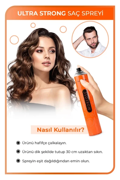 Morfose Saç Spreyi 400ML Ultra Sert (Turuncu) (4 Lü Set) - 5