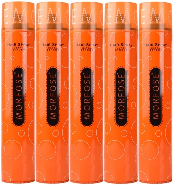Morfose Saç Spreyi 400ML Ultra Sert (Turuncu) (5 Li Set)
