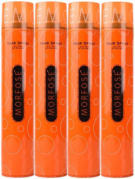 Morfose Saç Spreyi 400ML Ultra Sert (Turuncu) (4 Lü Set)