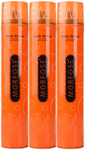 Morfose Saç Spreyi 400ML Ultra Sert (Turuncu) (3 Lü Set)