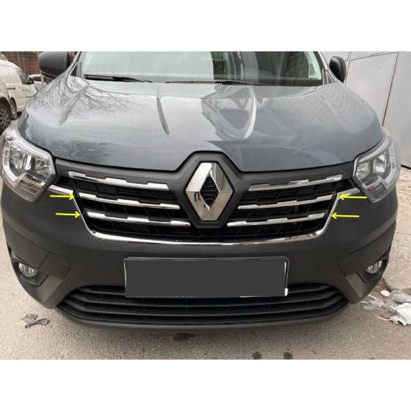 Renault Express Krom Ön Panjur 4 Parça 2021+ Paslanmaz Çelik - Resim 5