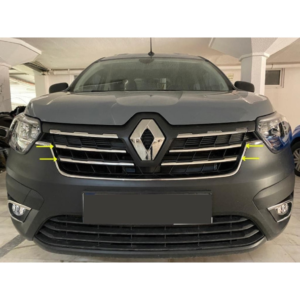Renault Express Krom Ön Panjur 4 Parça 2021+ Paslanmaz Çelik - Resim 6