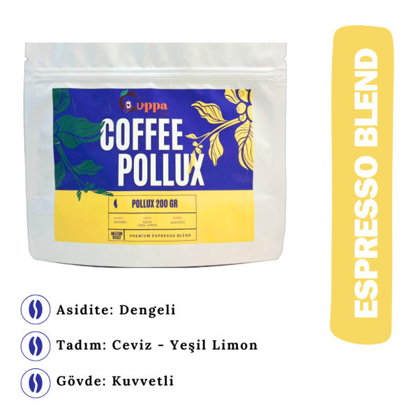 Pollux Espresso Blend Çekirdek Kahve 200 Gr.