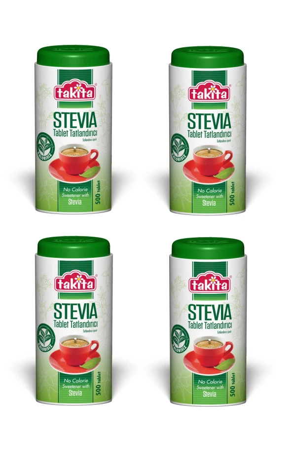 Takita Stevia Tablet Tatlandırıcı 30g 500 Tablet X 4 Adet