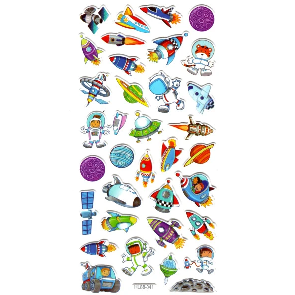 Sticker Kabartmalı Stiker Defter, Planlayıcı Etiket (HL88-041) - 17X9 cm - Astranot Uzay Araçları