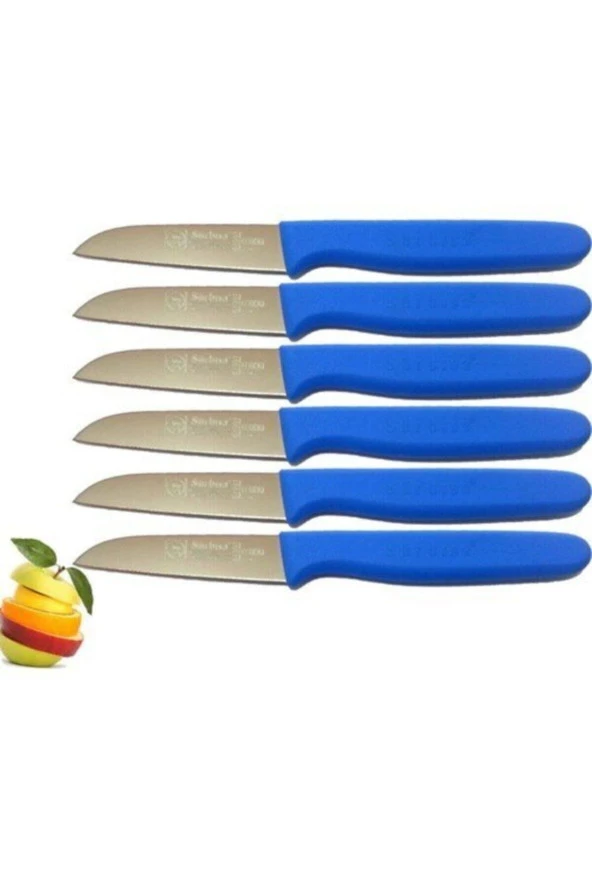 Sürmene 61007 Meyve Bıçağı 6lı ( Ağız Boyu: 7.0 ) Mavi