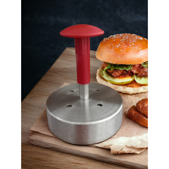Russet 14 Cm Hamburger Köftesi Köfte Yapma Köfte Şekillendirme Kalıbı Presi 140-200 Gr - 3