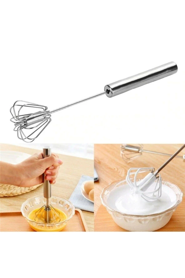 Çelik Basmalı Otomatik Çırpıcı Mikser Çırpma Aleti Metal Lüx Limon Narenciye Sıkacağı Seti - 1