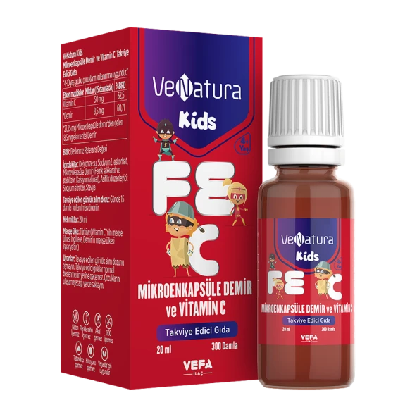 Venatura Kids Mikroenkapsüle Demir ve Vitamin C 20 ml 300 Damla