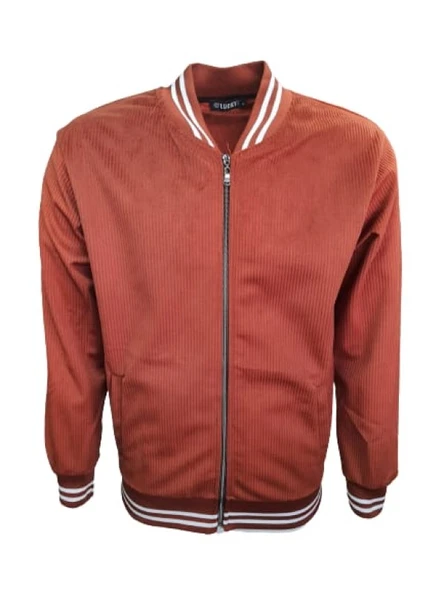 Lucky Man L01368 Erkek Fermuarlı Hakim Yaka Kadife Ceket ürün görseli