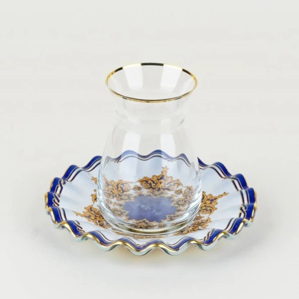 Glore Marsel 12 Parça 6 Kişilik Altın Yaldızlı Cam Çay Takımı 81200 - 2