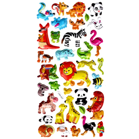 Sticker Kabartmalı Stiker Defter, Planlayıcı Etiket (limlra-027) - 17X9 cm - Orman Hayvanları