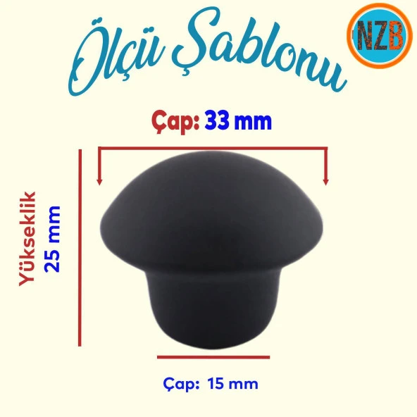 Düğme Kulp Dolap Mobilya Mutfak Dolabı Çekmece Dolap Kapak Kulpu Kulbu Metal Kulp Siyah - Resim 2