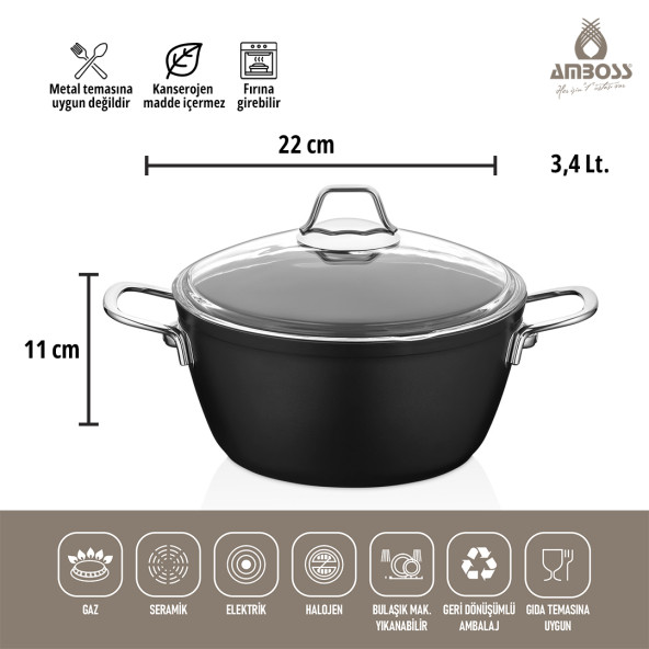 Amboss Lego 6 Parça Yanmaz Yapışmaz Tencere 30 cm Krep Tavalı Tencere Seti - 2