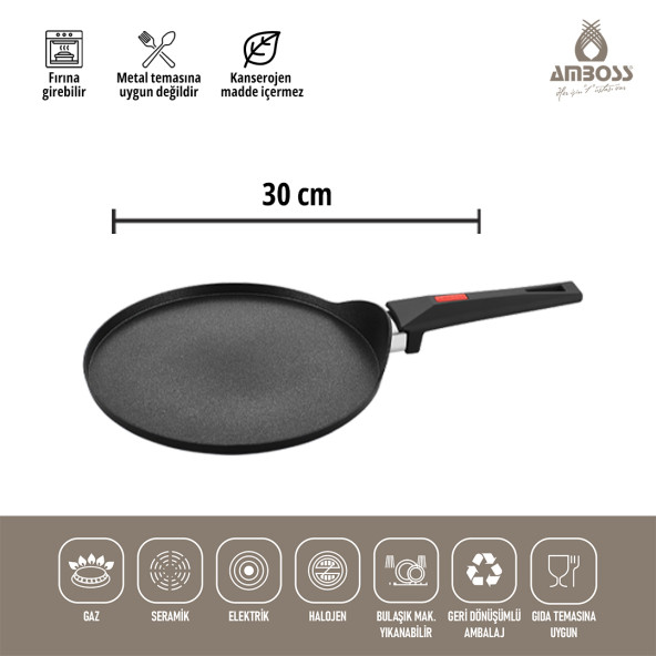 Amboss Lego 6 Parça Yanmaz Yapışmaz Tencere 30 cm Krep Tavalı Tencere Seti - 5