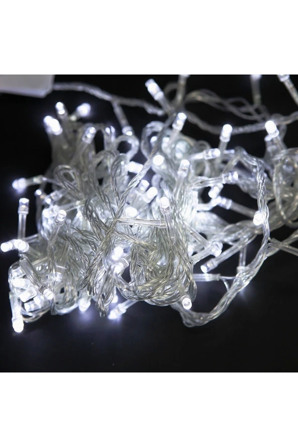 10 METRE 100 LED BEYAZ LED IŞIK YILBAŞI AĞACI IŞIĞI 220 VOLT BEYAZ IŞIK NOEL IŞIĞI YILBAŞI IŞIKLARI - Resim 4