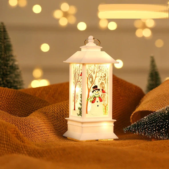 LED IŞIKLI MUM NOEL BABA KARDAN ADAM DEKOR IŞIK YILBAŞI IŞIKLARI DEKOR MASA LAMBASI NOEL PİLLİ LED IŞIK - 5