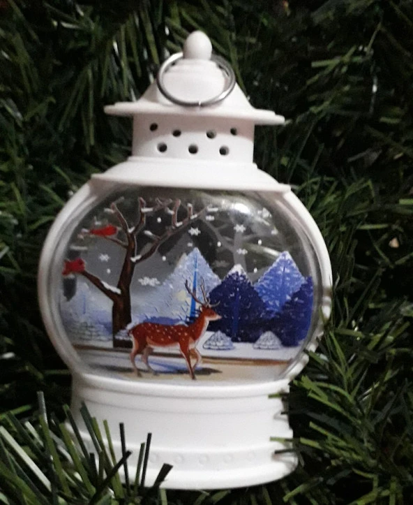 YILBAŞI NOEL GEMİCİ FENERİ LED IŞIKLI FENER DEKOR MASA LAMBASI YILBAŞI HEDİYELERİ NOEL BABA GEYİK FİGÜRLÜ LAMBA - Resim 2