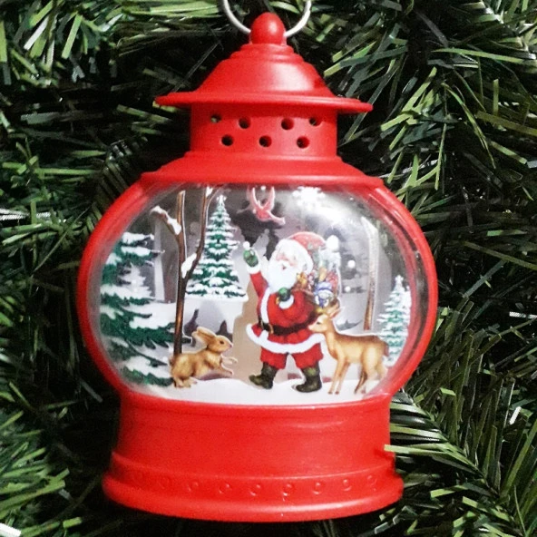 YILBAŞI NOEL GEMİCİ FENERİ LED IŞIKLI FENER DEKOR MASA LAMBASI YILBAŞI HEDİYELERİ NOEL BABA GEYİK FİGÜRLÜ LAMBA - Resim 3