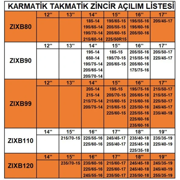 Space Space Premium Takmatik Kar Zinciri - Pratik ve Hızlı Montaj (Tüm Ebatlar İçin Grup 11) - Resim 5