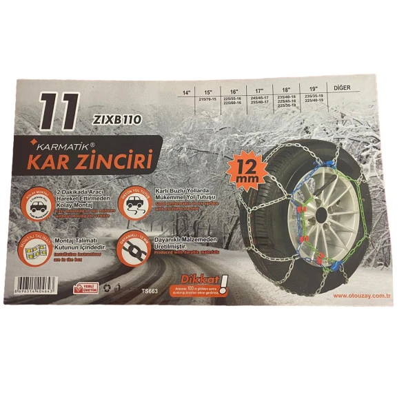 Space Space Takmatik Pratik Kullanışlı Kar Zinciri Tüm Lastik Ölçüleri İçin Grup:5 - Resim 4