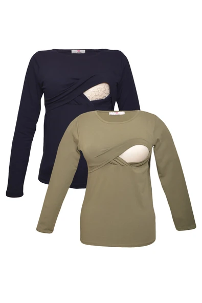 LuvmaBelly MYRA2702_2707 Emzirme tshirt seti ürün görseli