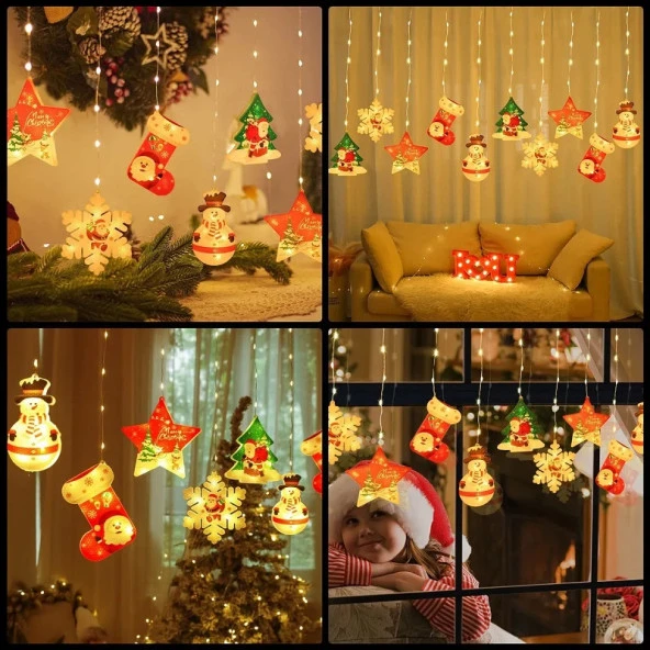 PROFESYONEL NOEL SALKIM LED IŞIK YILBAŞI IŞIKLARI SALKIM IŞIK 3.20 METRE GÜN IŞIĞI LED IŞIK MODLU IŞIK VİTRİN DEKORU YILBAŞI AĞACI IŞIKLARI - 2