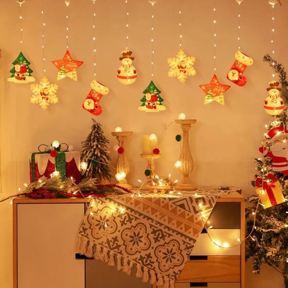 PROFESYONEL NOEL SALKIM LED IŞIK YILBAŞI IŞIKLARI SALKIM IŞIK 3.20 METRE GÜN IŞIĞI LED IŞIK MODLU IŞIK VİTRİN DEKORU YILBAŞI AĞACI IŞIKLARI - 4