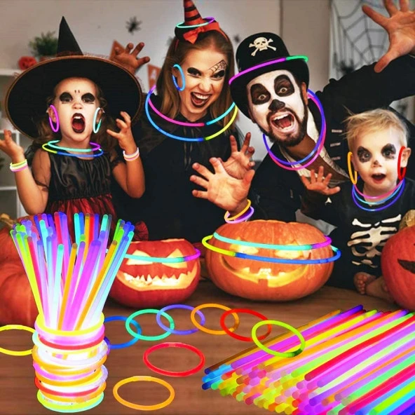 100 ADET GLOW STİCK IŞIKLI FOSFOR ÇUBUK NEON IŞIK GLOW PARTİ IŞIKLARI NEON IŞIKLI BİLEKLİK IŞIKLI NEON KOLYE YILBAŞI PARTİ IŞIKLARI - 4