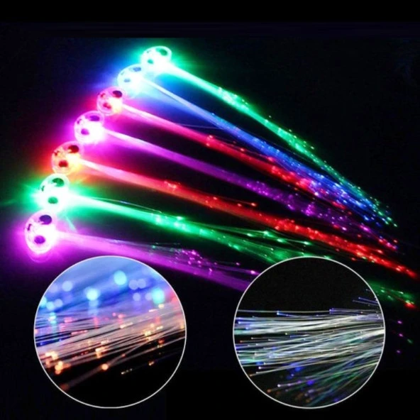 2 ADET LED IŞIKLI SAÇ LED LİGHT UP HAİR FİBER OPTİC IŞIKLI TOKA PİLLİ LED IŞIKLI SAÇ FİBER OPTİK SAÇ LED LİGHT HAİR LED - Resim 5