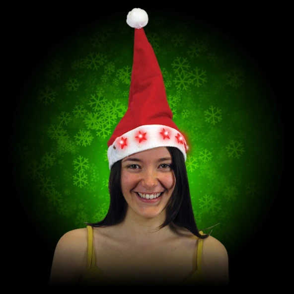 2 ADET IŞIKLI NOEL BABA ŞAPKASI LED IŞIKLI ŞAPKA YILBAŞI PARTİ ŞAPKASI YILBAŞI ŞAPKASI KIRMIZI PİLLİ LED IŞIKLI ŞAPKA - Resim 3