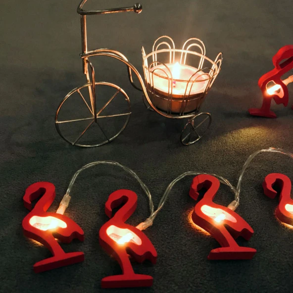 2 METRE AHŞAP FLAMİNGO PİLLİ LED IŞIK FLAMİNGO IŞIK GÜN IŞIĞI PİLLİ LED IŞIK YILBAŞI AĞACI IŞIĞI NOEL IŞIĞI YILBAŞI IŞIKLARI - Resim 2