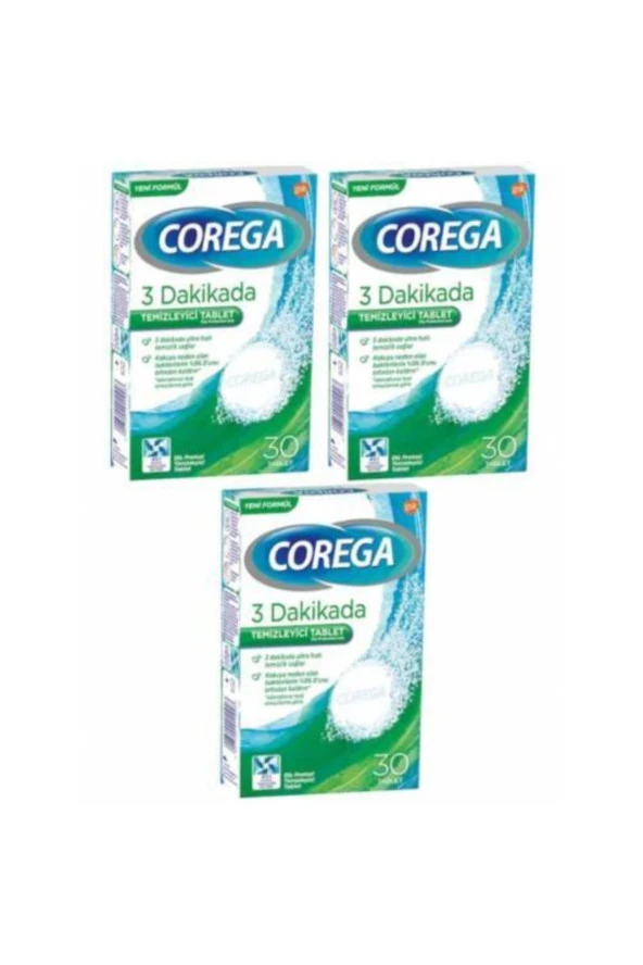 Corega Temizliyici 30 Tablet 3 Kutu