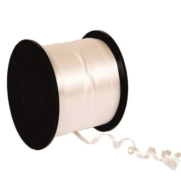 200 METRE BEYAZ RAFYA PARLAK METALİK BEYAZ RAFYA BEYAZ BALON İPİ BEYAZ DEKORASYON SÜSLEME RAFYASI PARLAK BEYAZ RAFYA ürün görseli