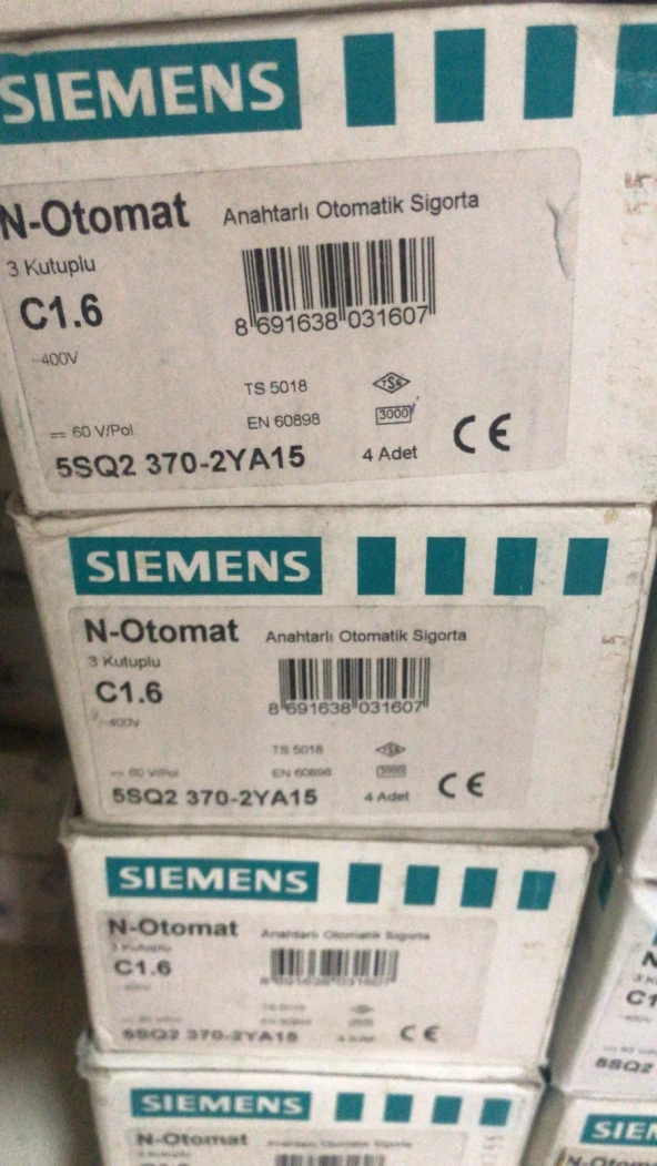 Siemens 5sl6315-7. 1.6 Amper. 3x1’6 C Tipi Grup Sigorta