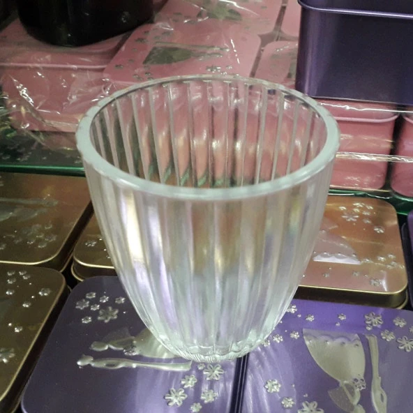 7 ADET BÜYÜK BOY TEA LİGHT MUM İÇİN CAM MUMLUK TEALİGHT CAM MUMLUK 7X4X8 CM SEVGİLİLER GÜNÜNE ÖZEL DEKOR MUMLUK - Resim 4