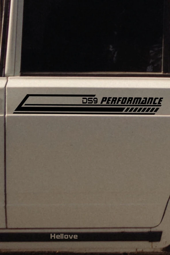 DS Automobiles DS9 Yan Şerit Performance Oto Araba Sticker Sağ ve Sol Siyah 55*16 Cm - 2