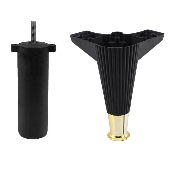 Wetra Line 6'lı Set Mobilya TV Ünitesi Çekyat Koltuk Kanepe Destek Ayağı 15 cm Siyah Altın M8 Civata - 7