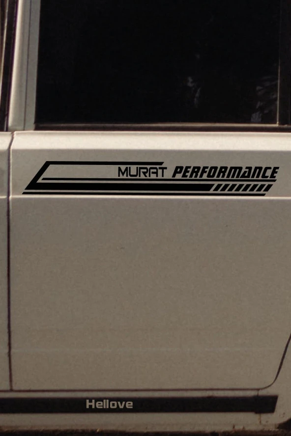 Tofaş Murat Yan Şerit Performance Oto Araba Sticker Sağ ve Sol Siyah 55*16 Cm - 2