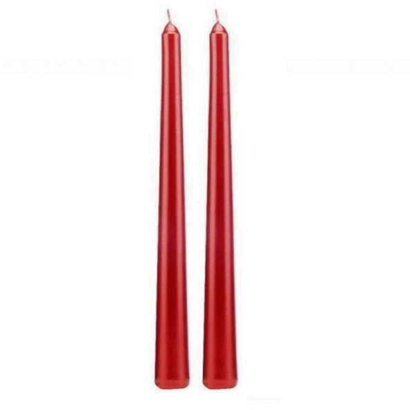 10 ADET RED CANDLESTICK KIRMIZI ŞAMDAN MUMU KIRMIZI MUM PARLAK KIRMIZI ŞAMDAN MUMU MASA MUMU UZUN MUM - 2
