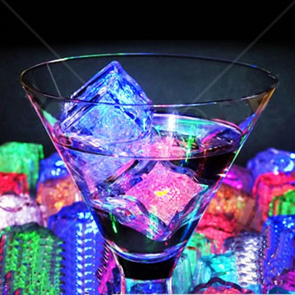 LED LİGHT ICE CUBE 12 ADET LED IŞIKLI BUZ KÜPÜ RENKLİ KOKTEYL IŞIĞI RENKLİ LED IŞIKLI BUZ KÜPÜ PARTİ LED - Resim 4