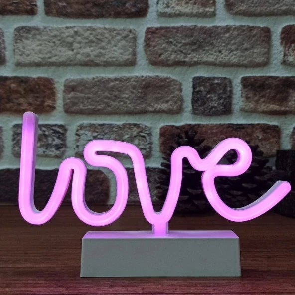 PİNK LOVE LED LİGHT PEMBE LOVE LED IŞIK DEKOR PİLLİ LED IŞIK PEMBE NEON LED IŞIK SEVGİLİLER GÜNÜNE ÖZEL ürün görseli